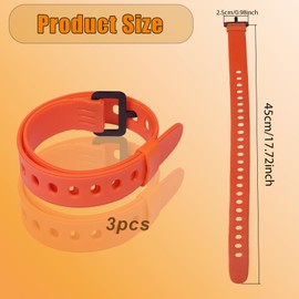 TUAKIMCE Utility Straps, 3 Pcs Lightweight Tension Straps, Reliable Industrial Tie Down Straps, Rubber Buckle Straps for Camping Gear, Backpacks, Bike, Skis, Garden Hoses (Orange)