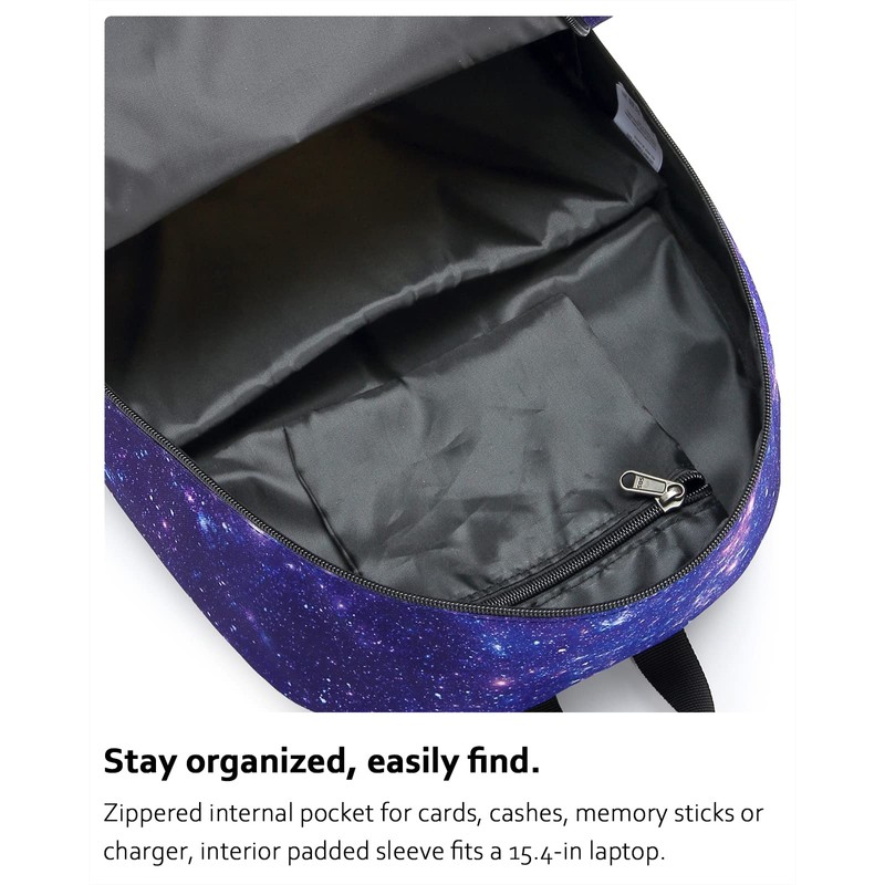 HotStyle TRENDYMAX Galaxy Printed School Backpack, Purple