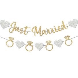 Just Married Banner Wedding Decorations Just Married Decorations Just Married Sign Just Married Car Decorations Wedding Reception Decorations