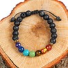 7 Chakra Adjustable Healing Bracelet with Stones, Volcanic Lava, Mala