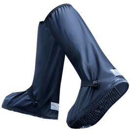 Rain Boot Covers Slip Resistant Lightweight Gradient Letters Design PVC Waterproof Shoe Covers with Reflector L (38‑39)
