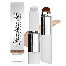 ARHZ 1 x Colour-Changing Makeup Stick with Brush, Moisturising and Light Cover Cream, Foundation with Medium to Full Coverage (Dark Skin Colour)