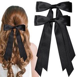 Ribbon Bow Hair Clips, 2Pcs Handmade Bows Barrettes Hair Bows Alligator Clips Ribbon Hair Accessories for Girls Toddlers Teens