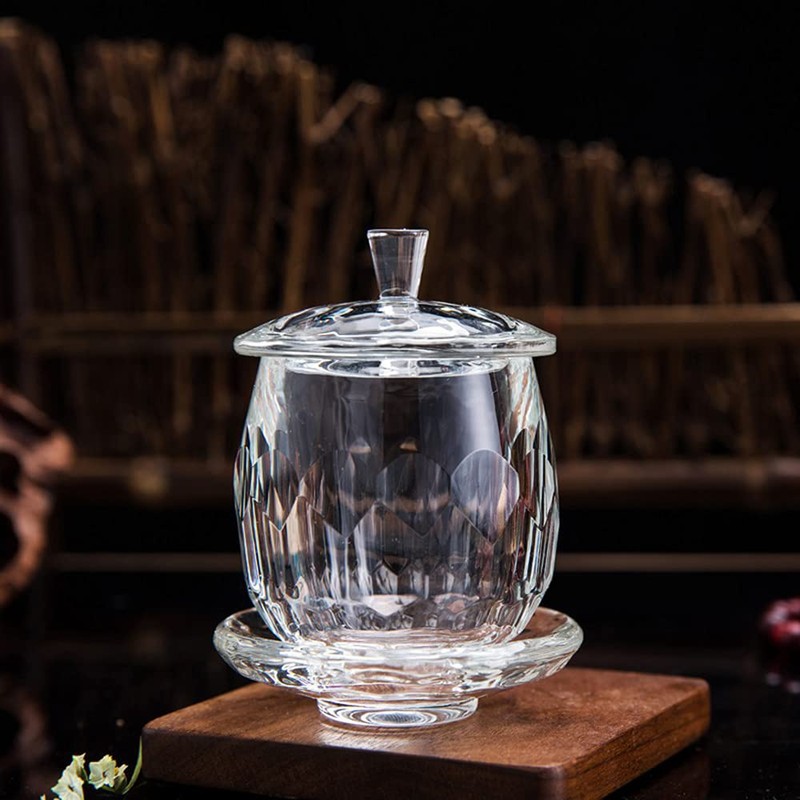 Houlu 1pc Crystal Glass Altar Cup, Holy Water Offering Cup,
