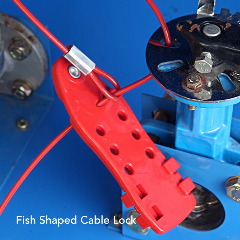 Adjustable Cable Lockout Fish Shaped Stainless Steel Safety Cable Lock