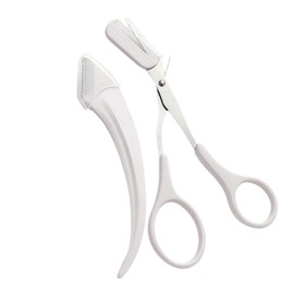 TRkin 眉毛 ハサミ 顔そり用 プレミア套组 コーム 付 つけはずし可 カット メンズ レディース （ホワイト）