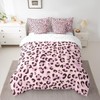 Feelyou Pink Leopard Print Comforter Set with Sheets Twin Size