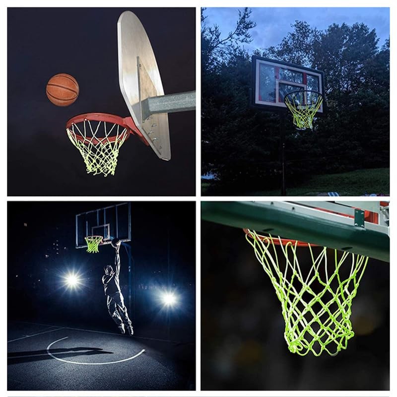 AIMALL Glow-in-The-Dark Basketball Net, High-Quality Fluorescent Light-Up Hoop Net, Durable