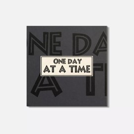 Unbranded One Day At A Time White 4'' X 4'' Square Wooden Coaster