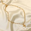 Girlssory Women's Cross Pendant Necklace Pearl Beaded Choker Necklace Simple