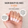 Handmade White Press On Nails Short,GlimightyX Soft Gel Thick Press