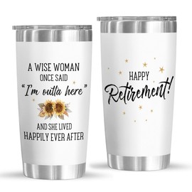 Retirement Gift For Woman 2024 - Happy Retirement Gifts, A Wise Woman Once Said Tumbler 20 Oz, Retired Cup Gifts for Coworkers, Nurse, Boss, Mom, Sister, Teacher - Retirement Party Decorations