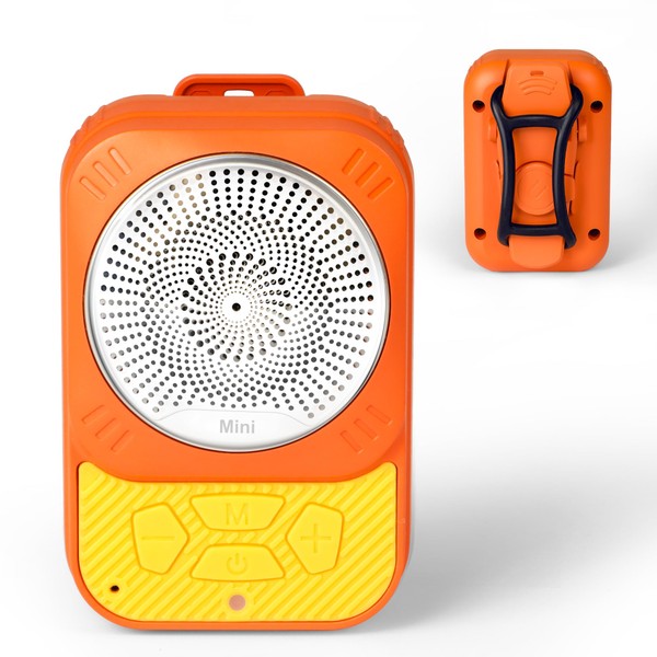 TECMIYO Clip-On Bluetooth Speaker, Portable Wearable with Built-in Mic, 15H