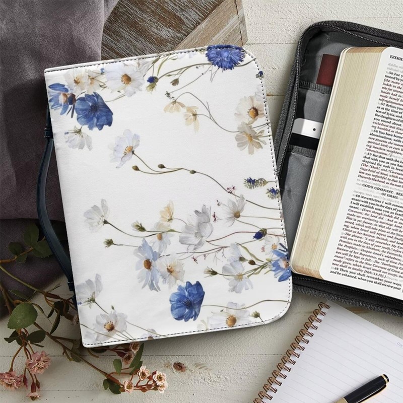 Leather Bible Cover Case for Women,Medium Bible Bag with PU