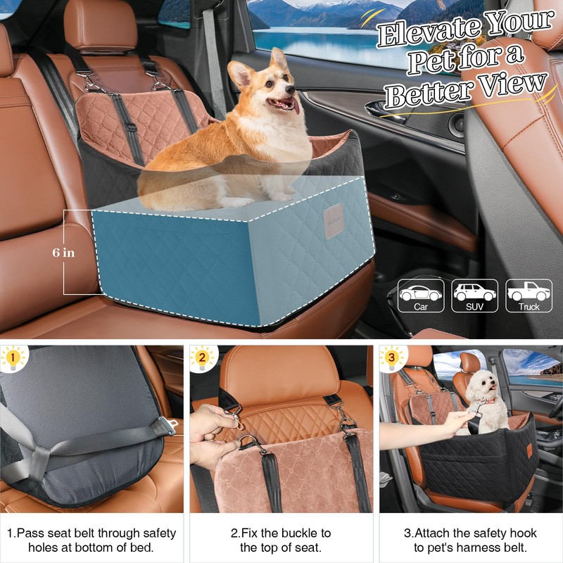 INDYBUD INDYBUD Dog Car Seats for Small/Medium Dogs Up to