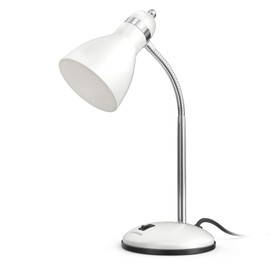 LEPOWER LEPOWER Metal Desk Lamp, Eye-Caring Table Lamp, Study Lamps with Flexible Goose Neck for Bedroom, Home Office (White)