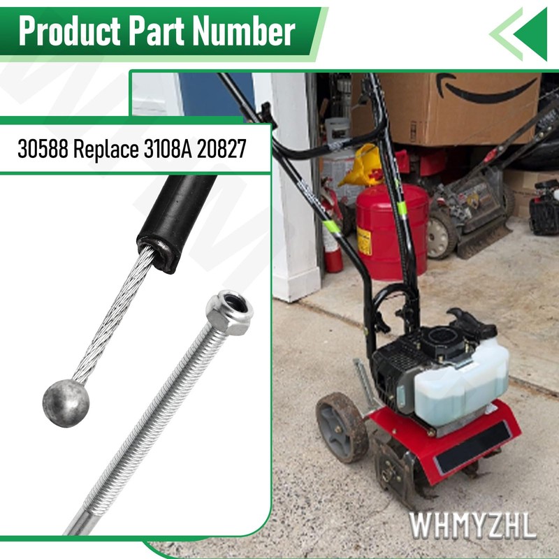 30588 Front Tine Tiller Cable Compatible with Earthquake 20908 and