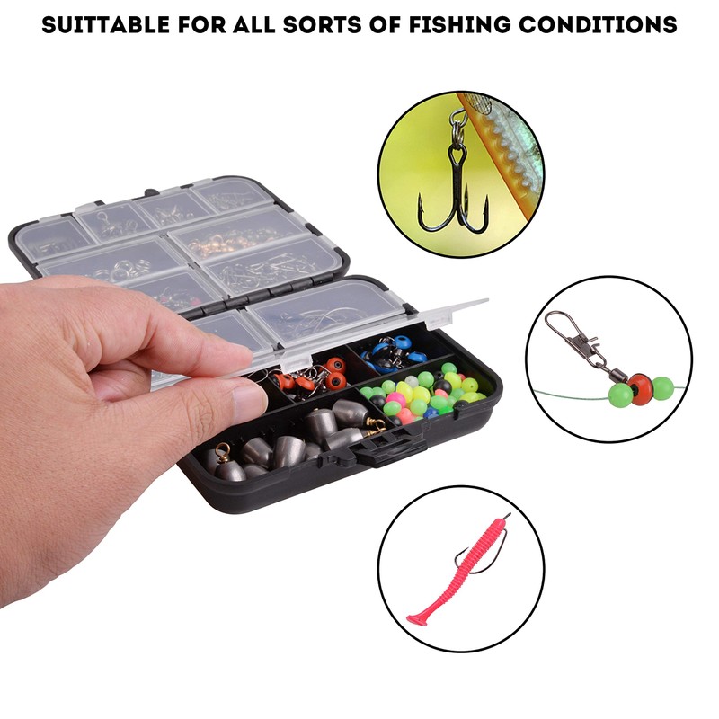 OROOTL Fishing Swivels Snaps Kit 226pcs/Box Barrel Rolling Swivels Snaps