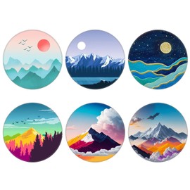 Nsotts (6 Pack) Collapsible Cell Phone Grip for Smartphones,Expanding Cellphone Holder for Phone - Moutain Sun