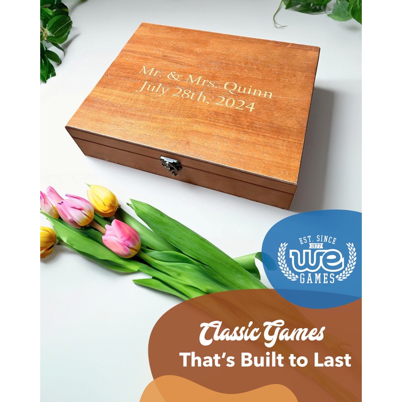 WE Games Wooden Memory Box for Keepsakes – Vintage Decorative