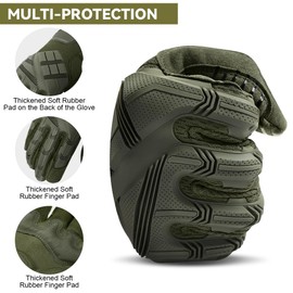 HAGOT Cycling Gloves, Full Finger Mountain Bike Gloves, Touchscreen Shock Absorbing Gloves, Non-slip Elastic Breathable Cycling Gloves for Men Women