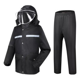 Generic Impermeable Motociclista Reflejante Fluorecente Más Tallas