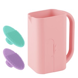 CAROFAFA Baby Bath Rinse Cup 100% Food Grade Silicone Wash Rinser Cup For Kids (Pink)