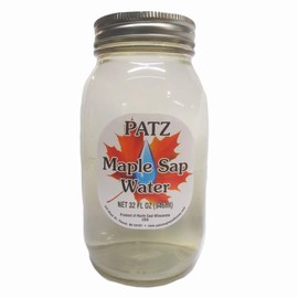 Patz Maple Sap Water 32 Ounce Jar Tapped from Wisconsin Trees for All Natural Hydration