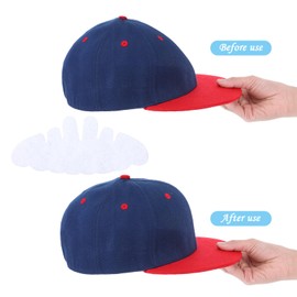 HJZHII 10Pcs Baseball Caps Inserts, Washable Hat Felt Shapers Flexible Hat Sweat Liner Cap Fitter Inserts Reusable Hat Support Brim Hat Form Shaper for Fitted Ball Sports Cap Insert(White)