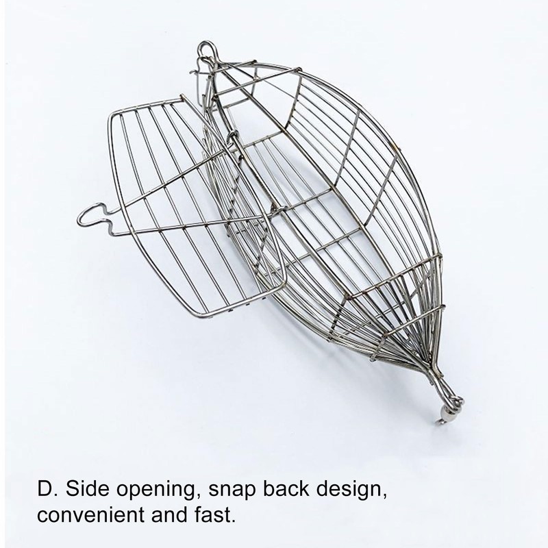 Crawfish Trap Bait,Cage for Shrimp - Stainless Steel Portable Basket