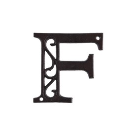 Cobata 1PC House Letter-Stylish Cast Iron Hollow Out Address Letter - Decorative 4.4 Inch High House Letter/Letter F