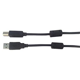 MULTICOMP MC002465 USB Cable, with Ferrite Beads, USB Type A Plug, USB Type B Plug, 500 mm, 19.7 inch, USB 2.0, Black