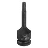 HARFINGTON T40 Torx Bit Socket 1/2" Drive 6 Point Torx
