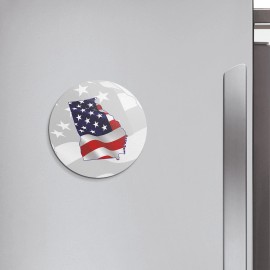 Unbranded Georgia State Map USA America Flag | 4'' X 4'' Round Decorative Magnet