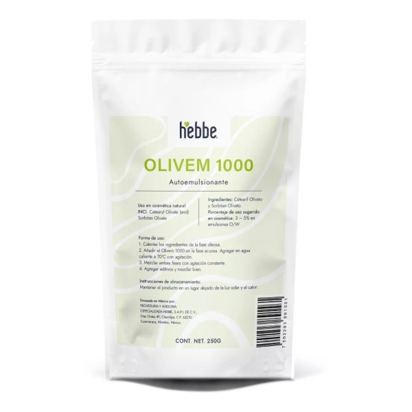 Hebbe Cosmetics Olivem 1000, 250 G Autoemulsificante Cosmético Cosmos Tipo de piel Mixta