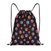 Fenmshairy Dog Paws Drawstring Backpack Gym Bag Water Resistant Lightweight