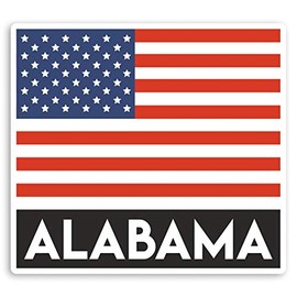 2 x 10cm Alabama US State Vinyl Stickers - USA America Luggage Sticker #31893 (10cm Wide)