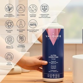 VALQUER Mascarilla Capilar Ultra Hidratante Zero  Repara, Nutre y Revitaliza el Cabello Seco  Efecto Antifrizz con Keratina, Extracto de Soja y...    