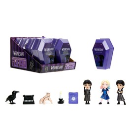 Jada WEDNESDAY 2.5 INCH COFFIN DELUXE BLIND BOX, Display,collect and play toys for Kids and Adults