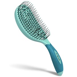 Professional Curved Hairbrush - Vented Design Delivers Smoothing And Volumizing Drying Experience - Heat Resistant Bristles For Drying, Detangling, And Styling -Turquoise-1 Pc