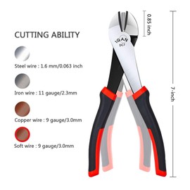 IGAN Diagonal Cutting Pliers (4 Pack), 7-inch Ultra Tough and Durable Side Wire Cutters, with a Spring-loaded Mechanism Dikes, Ideal for Electricians and Homes
