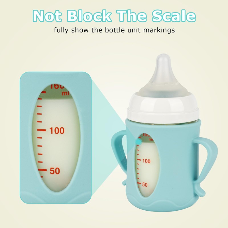 Silicone Sleeves for Pigeon Baby Bottles 5.4oz,Anti Breakage Glass Baby
