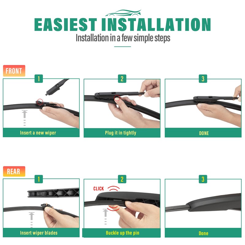28" 28" 11" Windshield Wiper Blades Replacement for Ford Escape