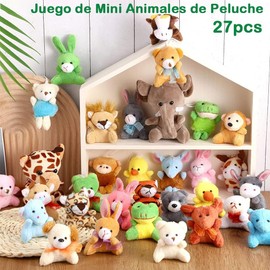 27pcs mini peluches para niños, decoración de llavero para animales infantiles, rellenos de cestas, rellenos de bolsas de golosinas
