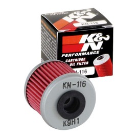 K&N Filtro de Aceite Powersports Cartucho 40 x 35 mm Compatible con Honda Polaris Husqvarna HM Moto KN-116, Rojo