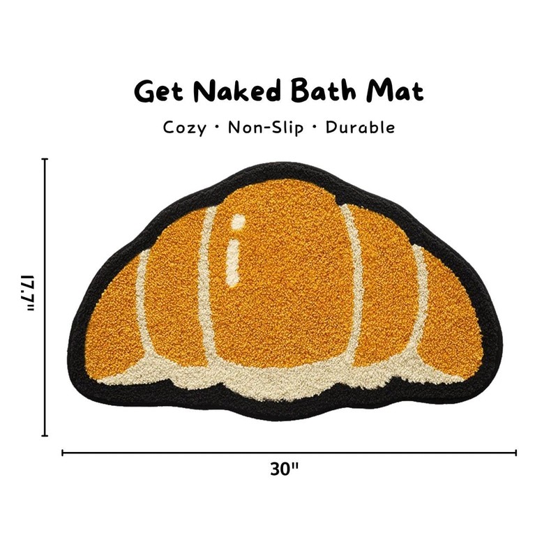 SAIONJI Croissant Half Circle Bath Mat, 30 x 17.7 Inch