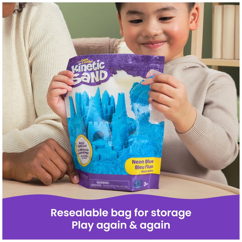 Kinetic Sand, 2.5lbs Blue Play Sand, Moldable Sensory Toys for