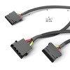 KabelDirekt – 30cm 4-pin Molex to 2x 4-pin Molex Y-cable
