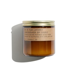 P.F. Candle Co. Ojai Lavender Classic Large Concentrated Scented Soy Wax Candle (12.5 oz) 60-70 Hour Burn Time, Cotton Wick, Amber Glass Jar