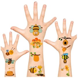 Bumble Bee Party Favor 180Pcs Temporary Tattoos for Bee Birthday Party Decorations supplies (30 Sheet)